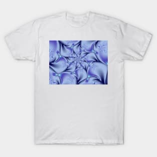 Silky Blue Fractal Spiral T-Shirt